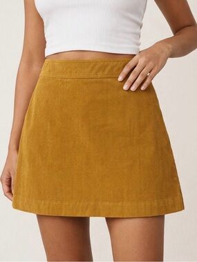 J. Crew Yellow Mustard Corduroy Mini Skirt